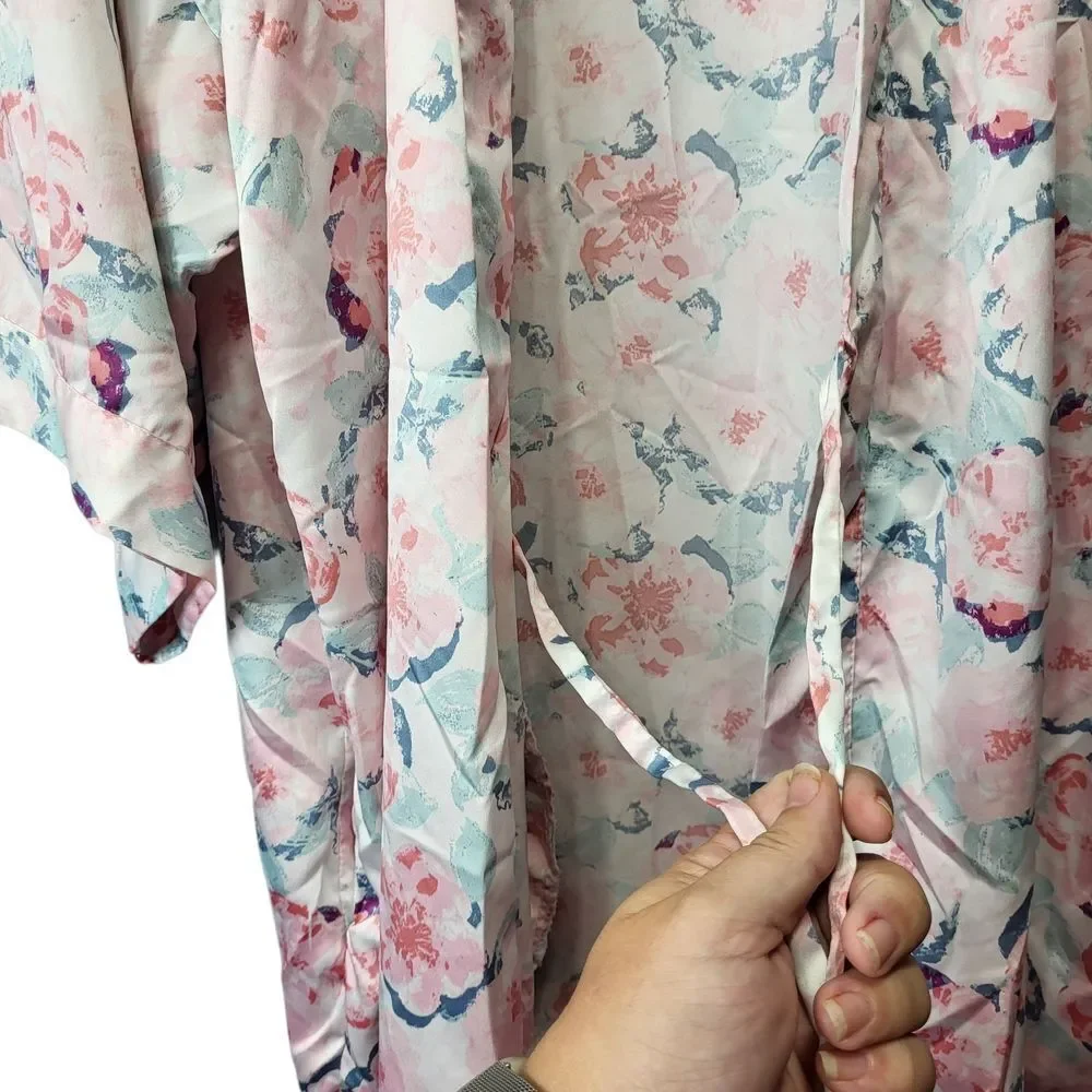 Icing Floral Belted Kimono Robe Size Small/Medium - Picture 5 of 11
